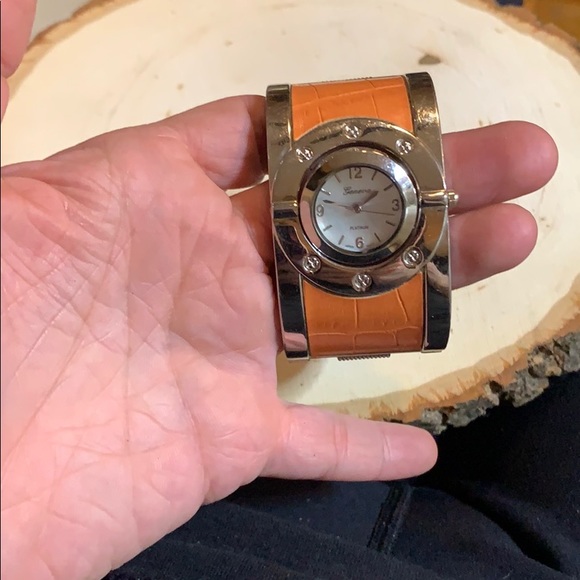 Geneva‎ orange flip bracelet watch main image 6